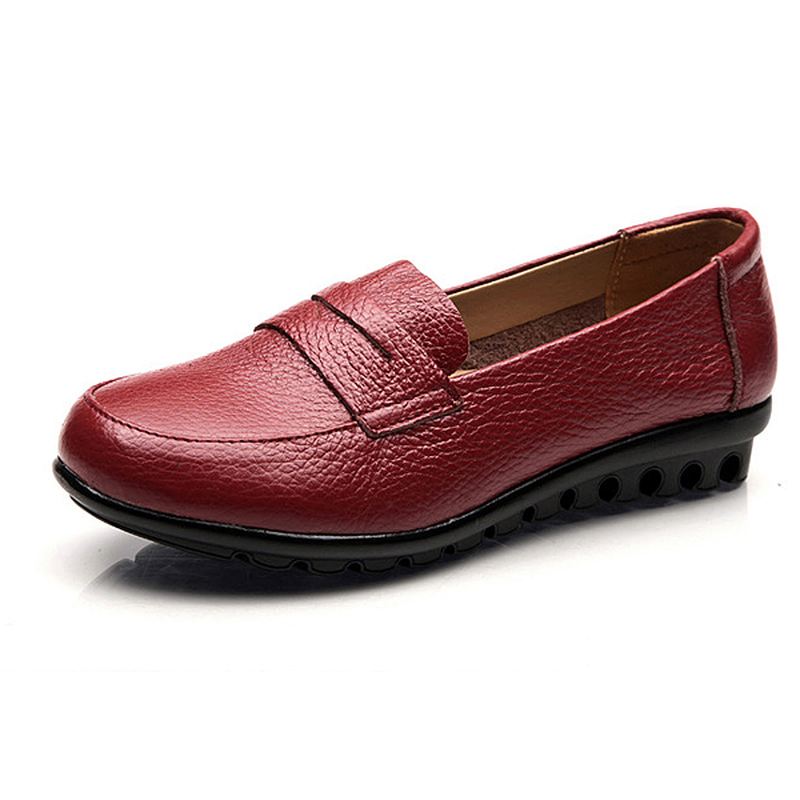 Nye Kvinder Blød Casual Komfortable Flats Loafers Slip-on Mode Runde Toe Flats Sko