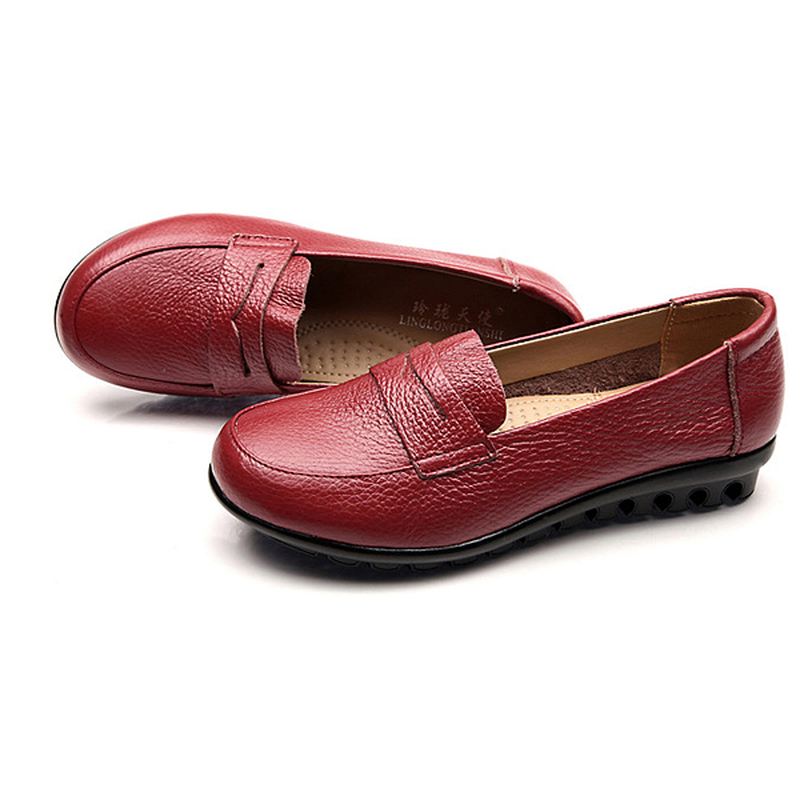 Nye Kvinder Blød Casual Komfortable Flats Loafers Slip-on Mode Runde Toe Flats Sko