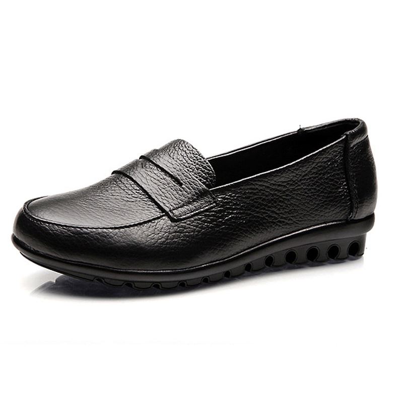 Nye Kvinder Blød Casual Komfortable Flats Loafers Slip-on Mode Runde Toe Flats Sko