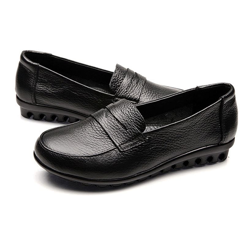 Nye Kvinder Blød Casual Komfortable Flats Loafers Slip-on Mode Runde Toe Flats Sko