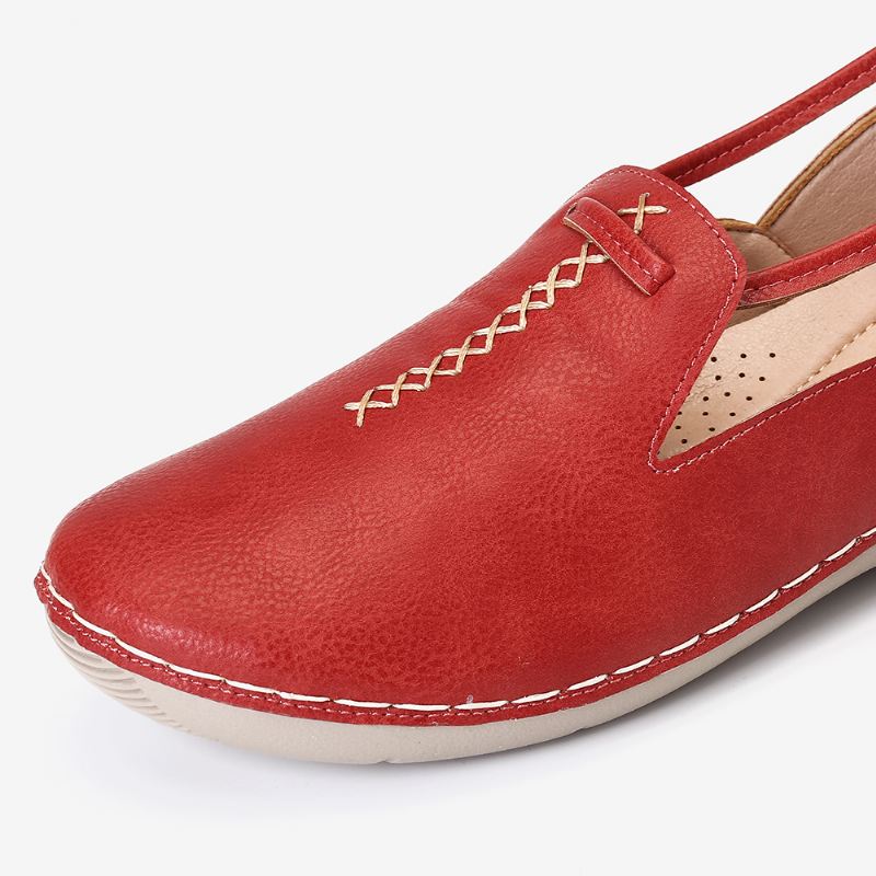 Pure Color Casual Walking Læder Loafers