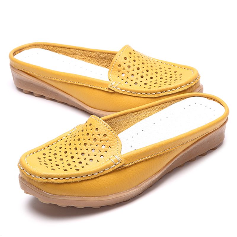 Soft Hollow Out Runde Toe Penny Loafers