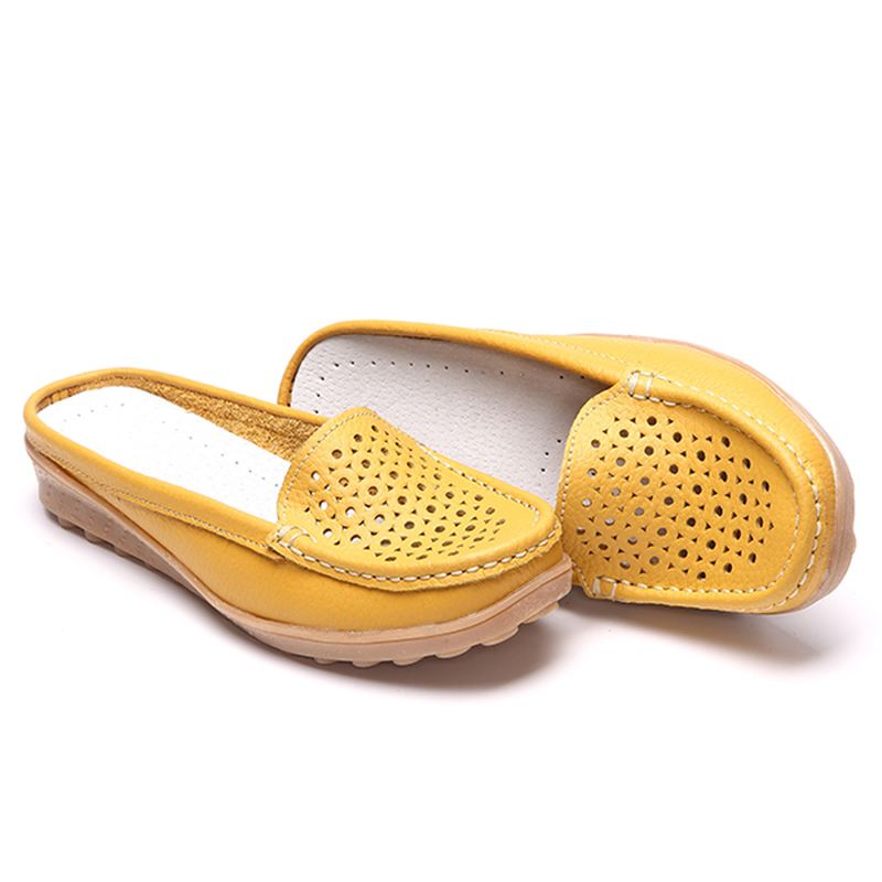 Soft Hollow Out Runde Toe Penny Loafers