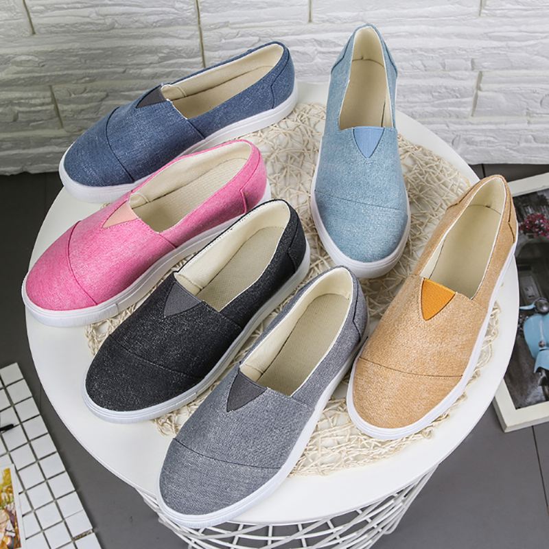 Solid Color Slip On Loafers