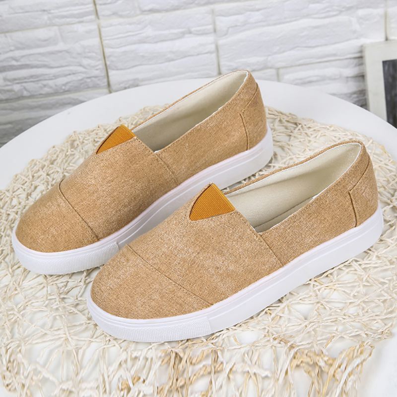 Solid Color Slip On Loafers