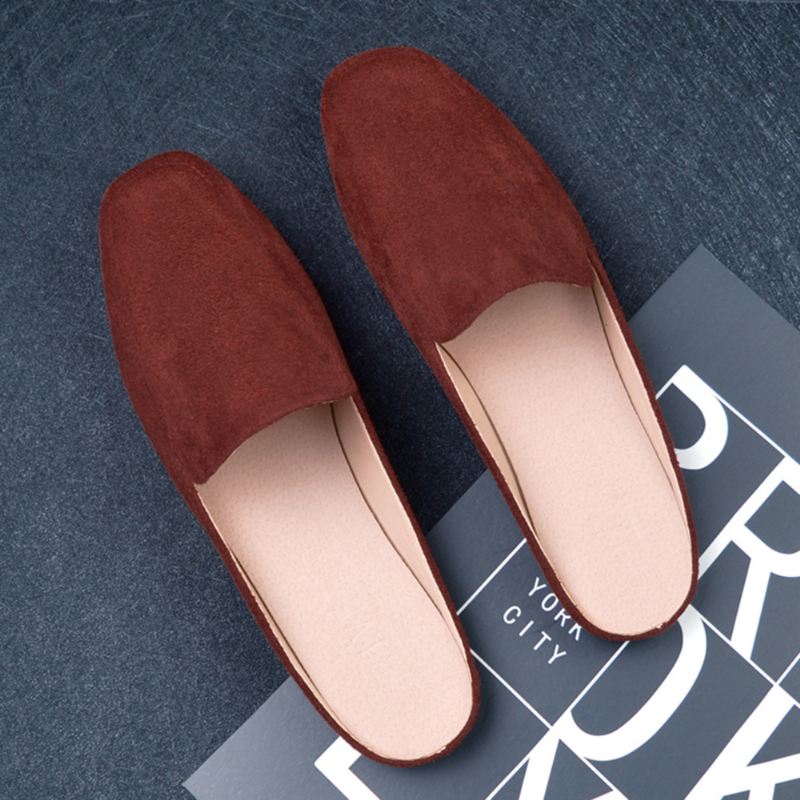 Stor Størrelse Pure Color Letvægts Casual Flats Loafers