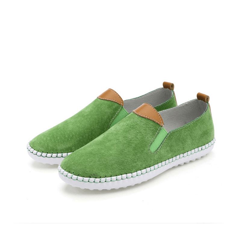 Us Størrelse 5-10 Kvinder Casual Sko Komfortable Udendørs Læder Slip On Flats Loafers