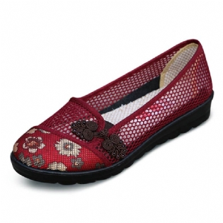 Us Størrelse 5-11 Kvinder Sommer Fritid Chic Sko Åndbar Slip-on Mesh Sved Absorption Flats Sko