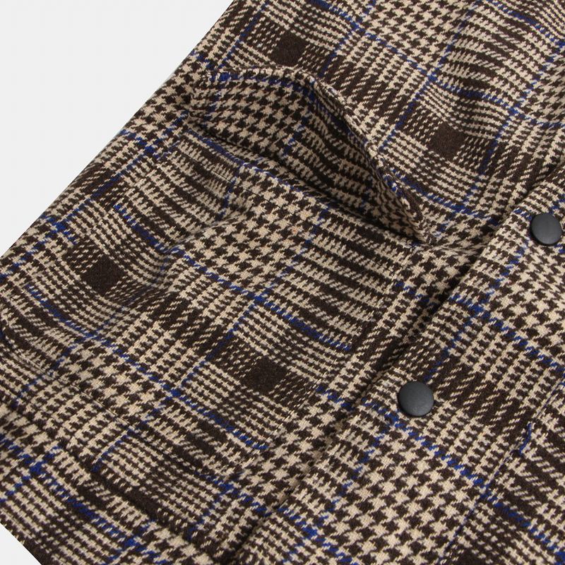 Herre Fahion Plaid Uldne Store Lommer Tykke Varm Casual Jakke