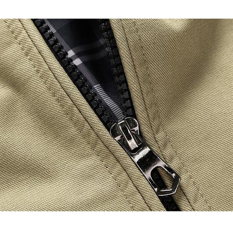 Herre Spring Autumn Stand Collar Multi Pocket Outdoor Jacket