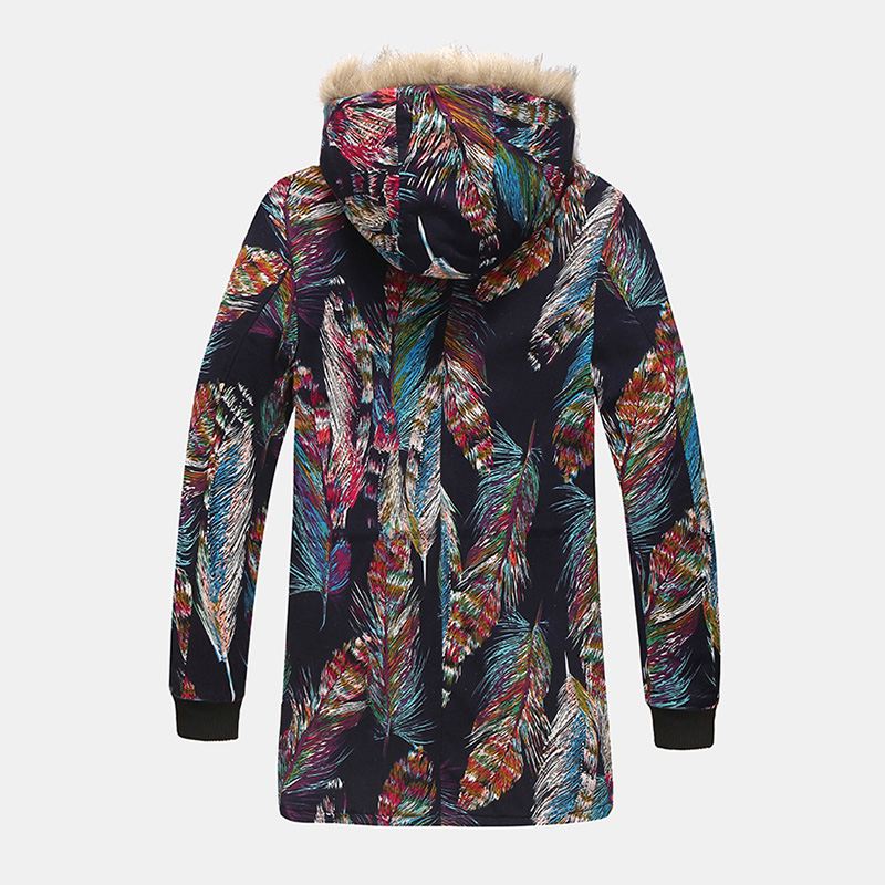 Herre Vinter Hooded Warm Mode Mid Long Bomuld Frakker