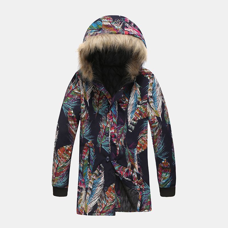 Herre Vinter Hooded Warm Mode Mid Long Bomuld Frakker