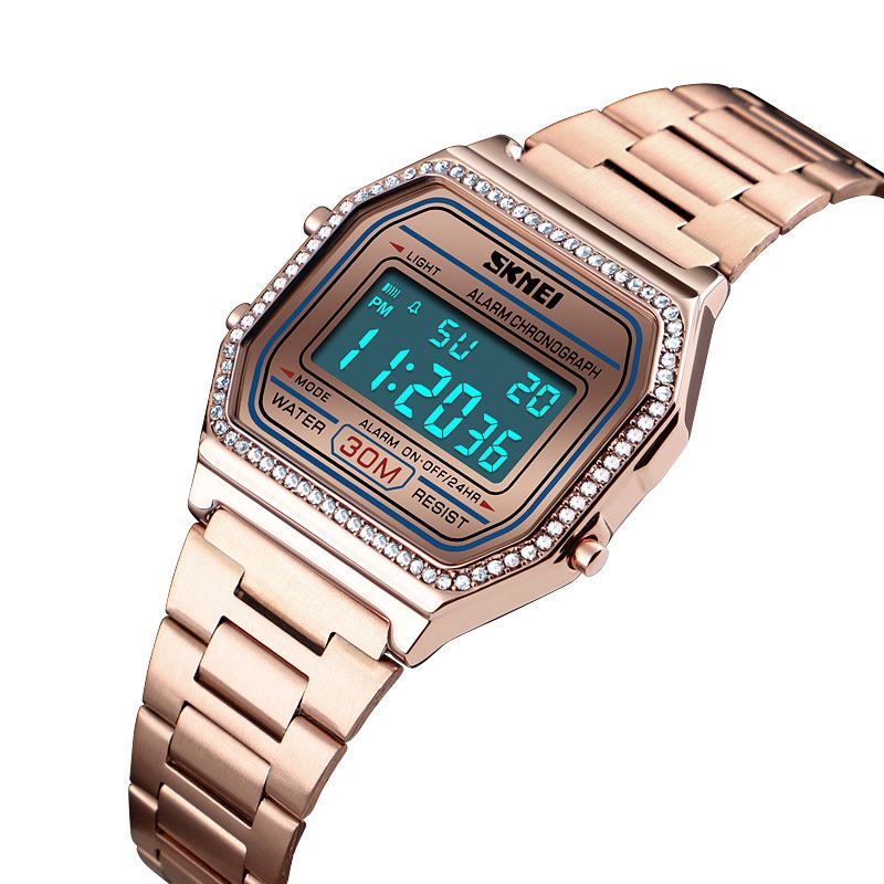 Casual Dameur 3atm Vandtæt El Light Week Display Mode Digital Watch