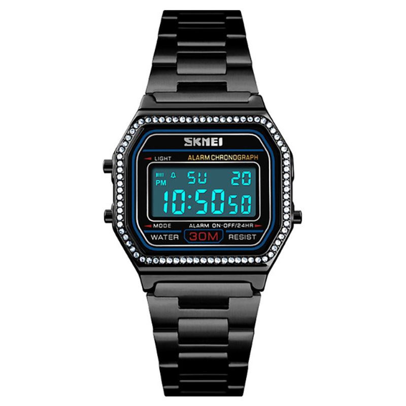 Casual Dameur 3atm Vandtæt El Light Week Display Mode Digital Watch