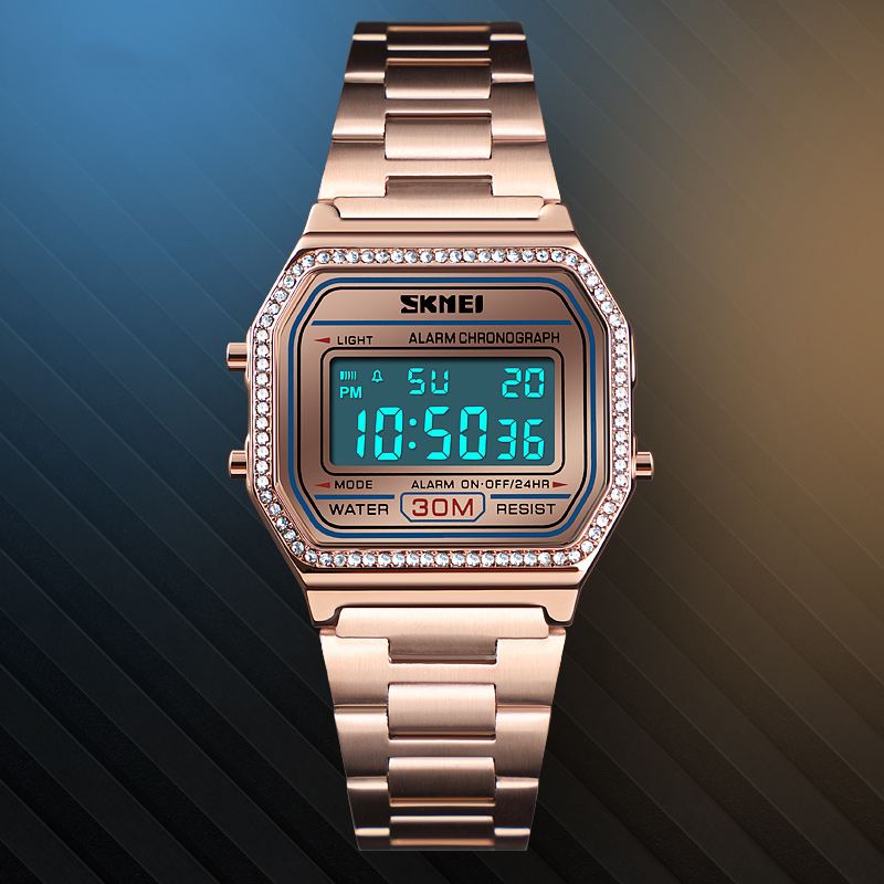 Casual Dameur 3atm Vandtæt El Light Week Display Mode Digital Watch