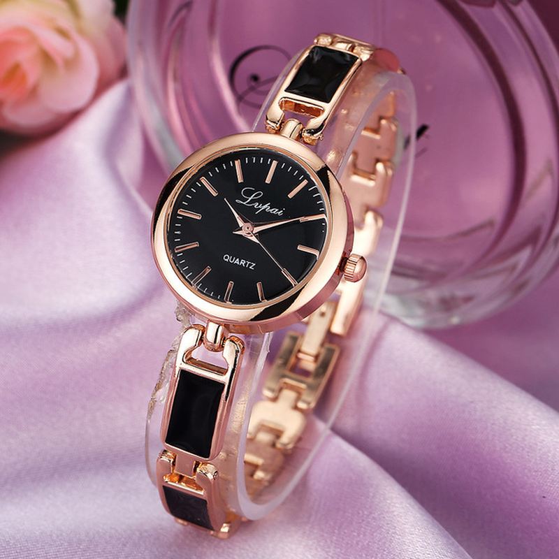 Rustfrit Stål Rhinestone Dame Armbåndsur Elegant Design Quartz Watch