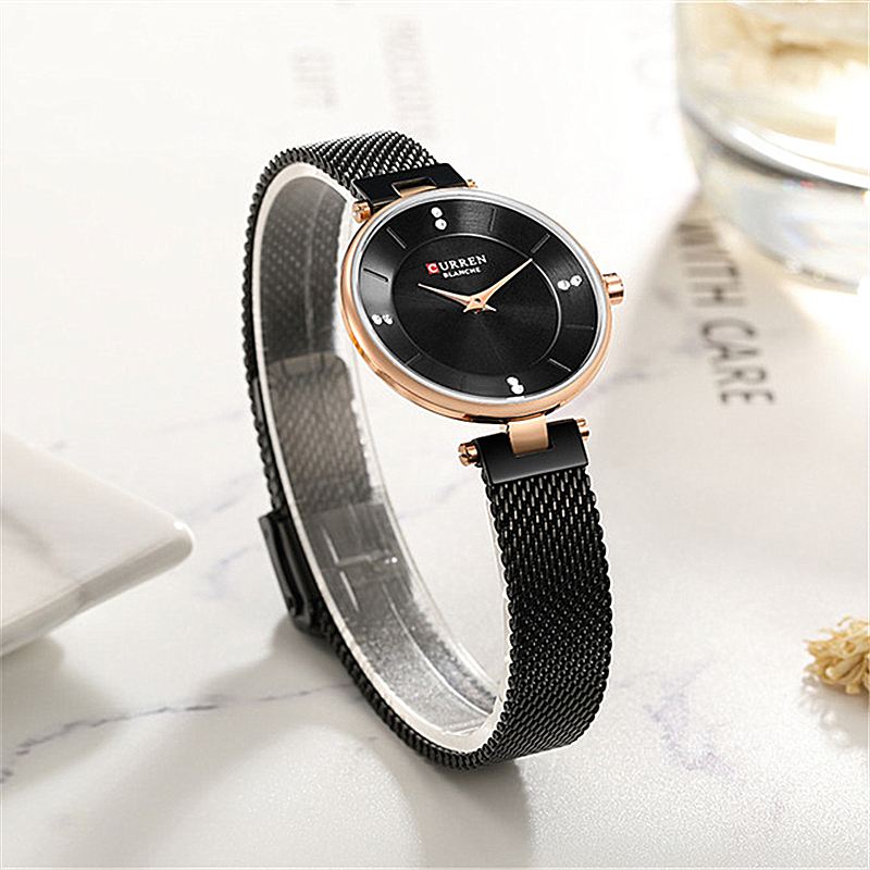 Ultra Tynd Urskive Elegant Design Dame Watch Fuldt Steel Quartz Watch