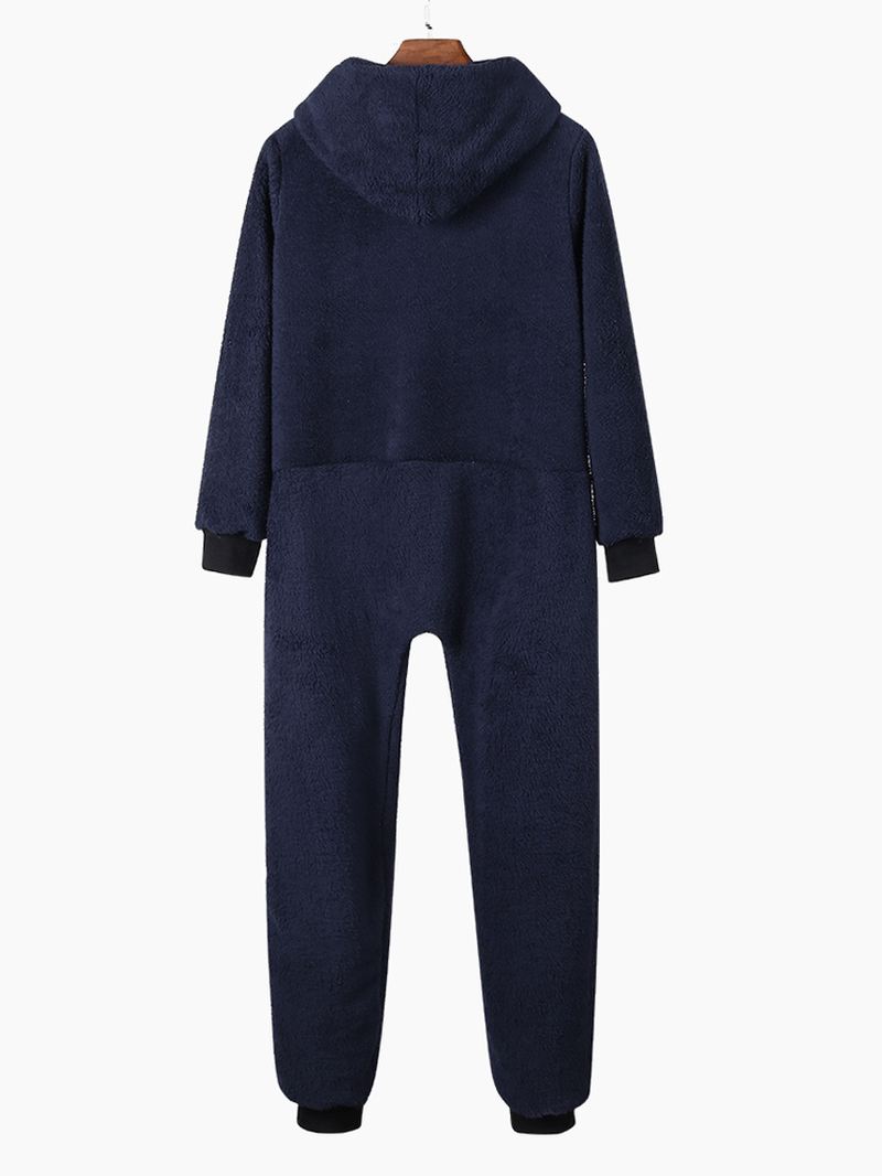 Hættetrøje Med Lynlås Langærmet Flannel Onesie Jumpsuits Pyjamassæt