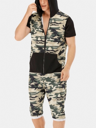 Herre Camouflage Trykt Kortærmet Bodysuit Nattøj