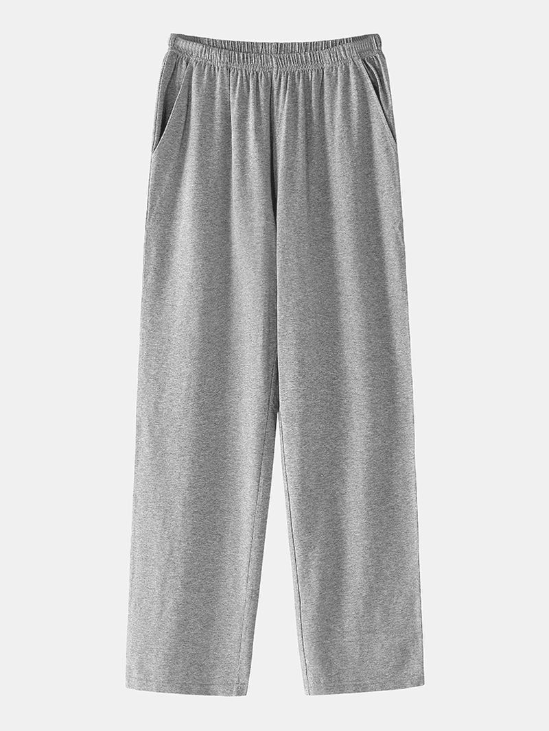 Herre Modal Strik Langærmet Hætte Top Hjem Casual Elastisk Talje Lounge Pyjamas Sæt