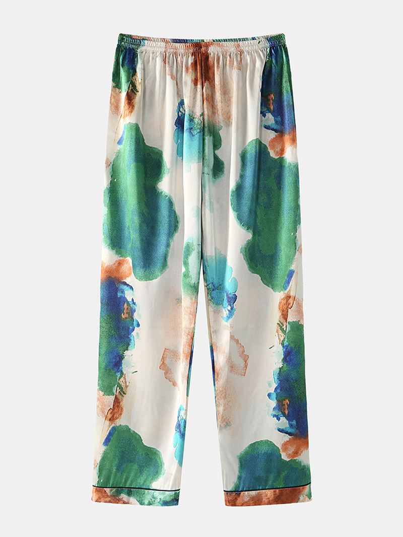 Herre Multi Color Tie-dye Home Revere Collar Langærmet Pyjamassæt