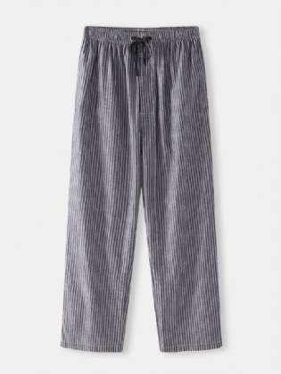 Herre Stripe Snøre Pocket Home Casual Pyjamas Bukser
