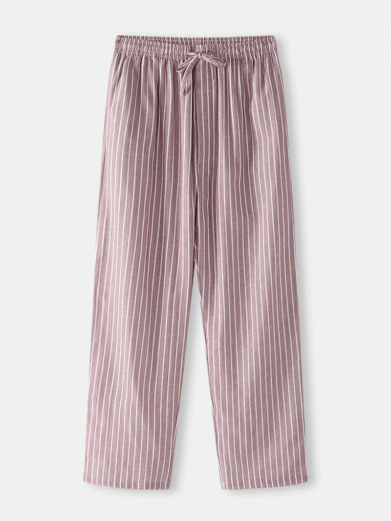 Herre Stripe Snøre Pocket Home Casual Pyjamas Bukser