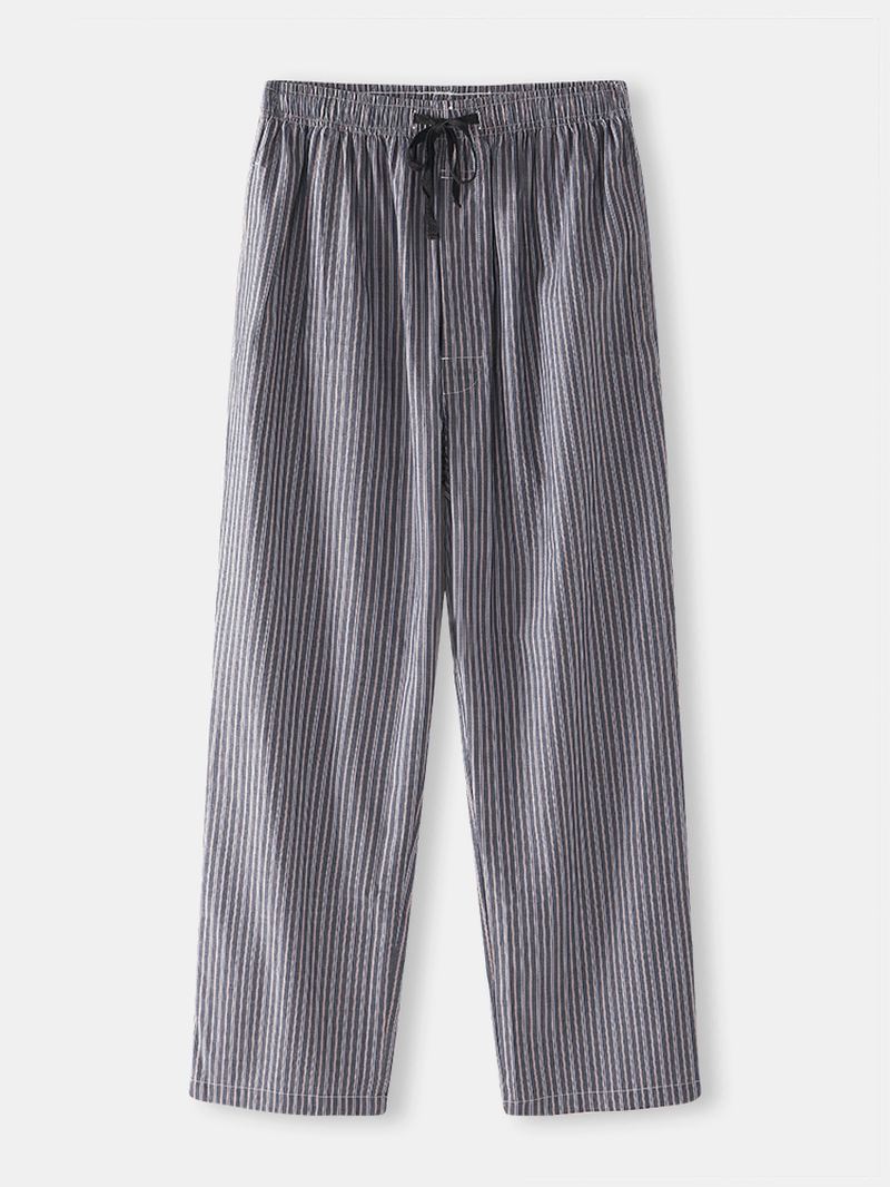 Herre Stripe Snøre Pocket Home Casual Pyjamas Bukser