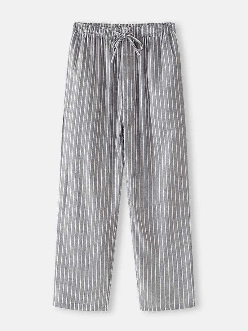 Herre Stripe Snøre Pocket Home Casual Pyjamas Bukser