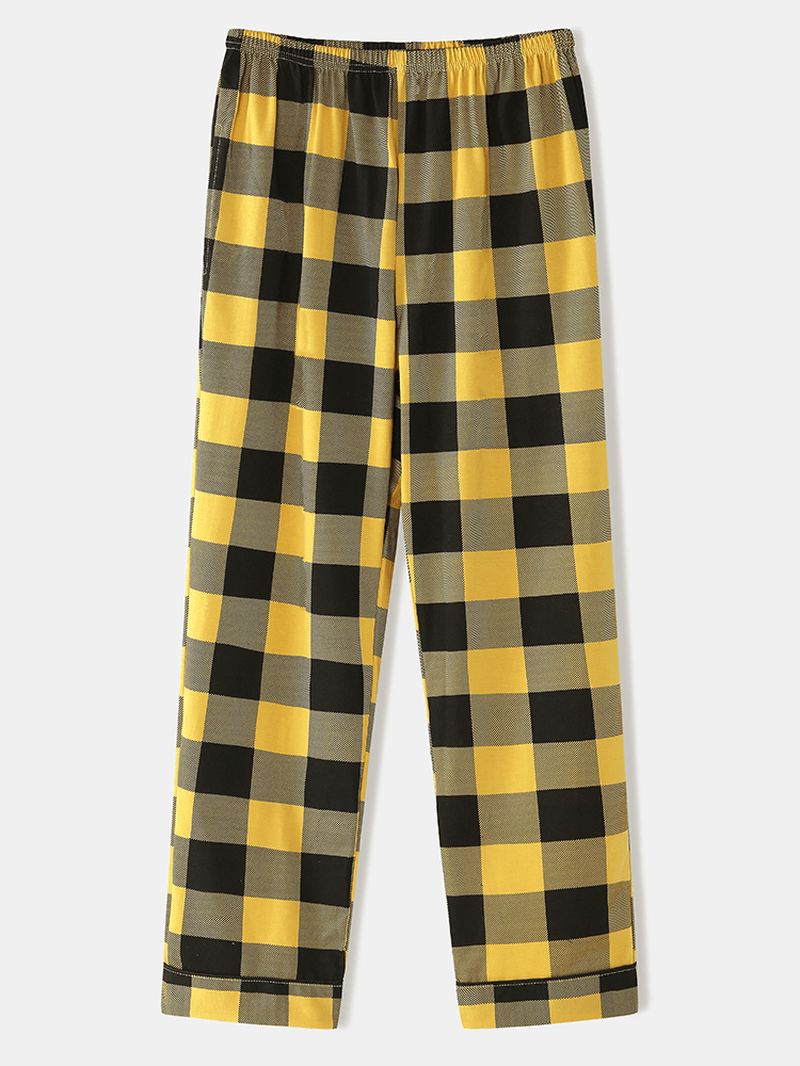 Kvinder Anime Med Tryk Langærmet Skjorte Plaid Elastisk Talje Hjem Pyjamas Sæt