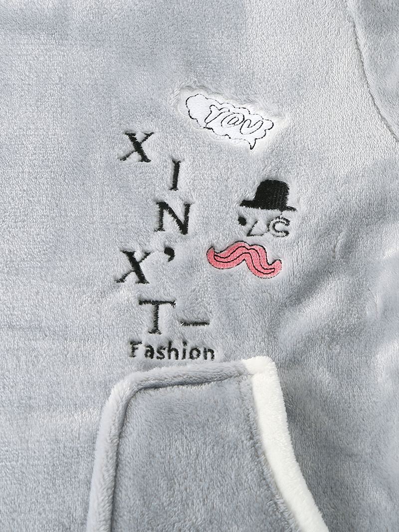 Kvinder Flanell Letter Grafik Broderi Sweatshirts Elastiske Taljebukser Hjemmepyjamassæt