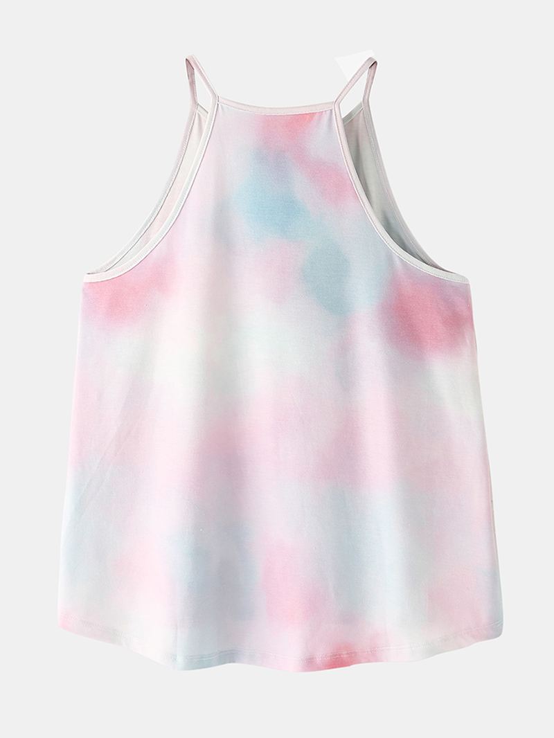 Kvinder Tie Dye Farverig Gradient Ærmeløs Casual Pyjamas Sæt