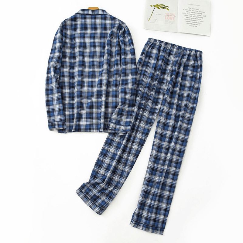 Plaid Bomuld Varm Pyjamas Sæt