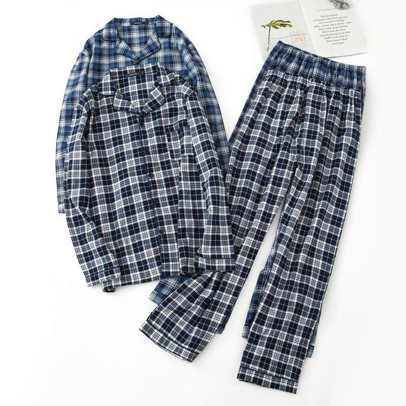 Plaid Bomuld Varm Pyjamas Sæt