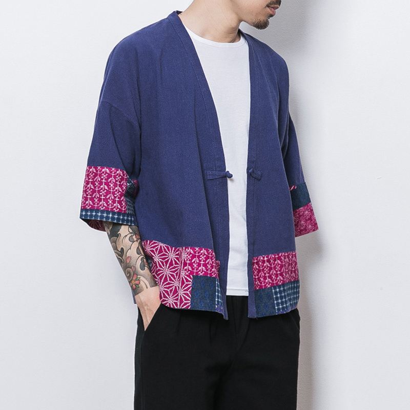 Casual Loose Printing Linen Coat