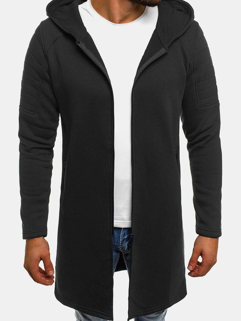 Stribede Bukser Med Hætte Til Mænd Casual Gentleman Cardigan Windbreaker Frakker