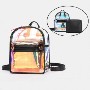 Kvinder 2 Stk Transparent Jelly Multi-carry Mini Rygsæk Crossbody Taske Håndtaske