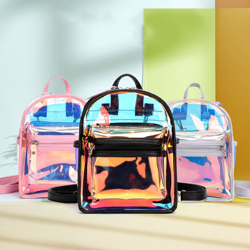 Kvinder 2 Stk Transparent Jelly Multi-carry Mini Rygsæk Crossbody Taske Håndtaske