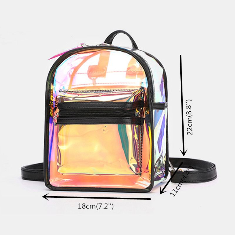 Kvinder 2 Stk Transparent Jelly Multi-carry Mini Rygsæk Crossbody Taske Håndtaske