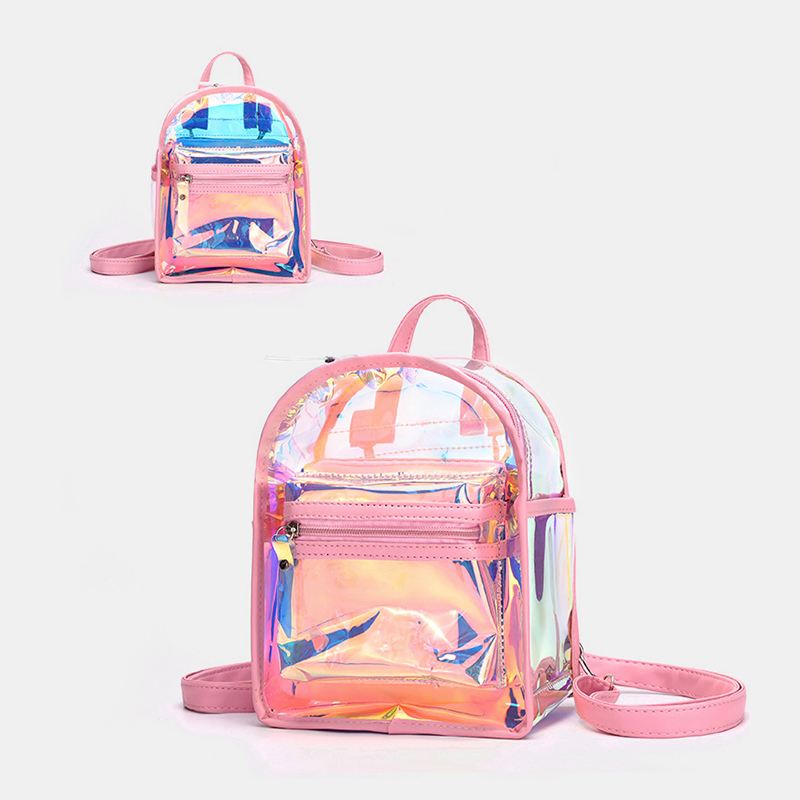 Kvinder 2 Stk Transparent Jelly Multi-carry Mini Rygsæk Crossbody Taske Håndtaske