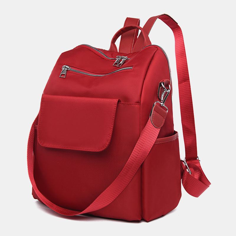 Kvinder Casual Oxford Stor Kapacitet Flap Pocket Convertible Strap Udendørs Rejse Crossbody Bag Rygsæk