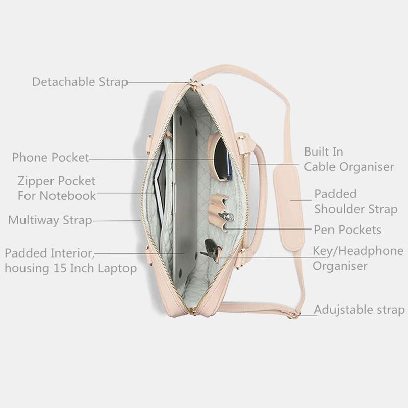 Kvinder Multi-carry Multifunktion Rygsæk Mode Afslappet Stor Kapacitet 14 Tommer Laptop Taske Skuldertaske Crossbody Taske Håndtaske