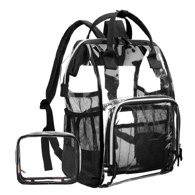 Kvinder Transparent Clear Jelly Patchwork Pvc Beach Bag Rygsæk Håndtaske