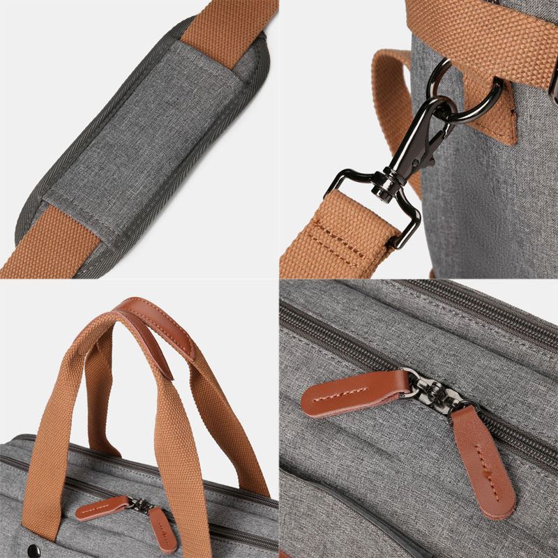 Mænd Casual Multicarry Stor Kapacitet 15.6/17 Tommer Bærbar Taske Rygsæk Multi-pocket Crossbody Taske