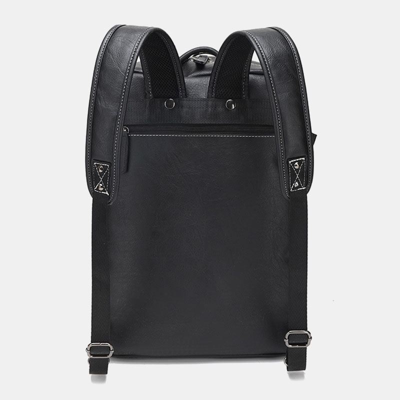 Mænd Multi-purpose Pu Læder Rygsæk 15.6 Tommer Stor Kapacitet Multi-pocket Bærbar Taske Håndtaske Crossbody Tasker