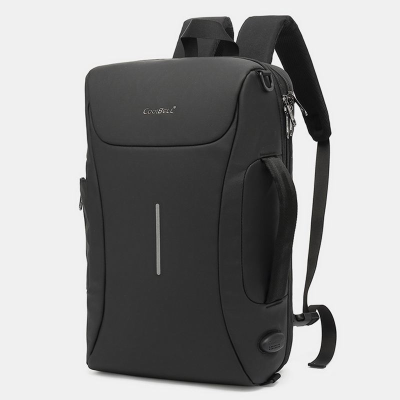 Mænd Oxford Usb-opladningsport Flere Rum Rygsæk Casual Vandtæt 15.6 Tommer Bærbar Taske Crossbody Skuldertasker