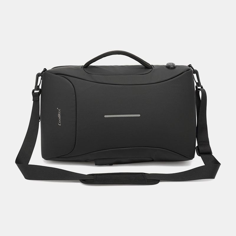 Mænd Oxford Usb-opladningsport Flere Rum Rygsæk Casual Vandtæt 15.6 Tommer Bærbar Taske Crossbody Skuldertasker