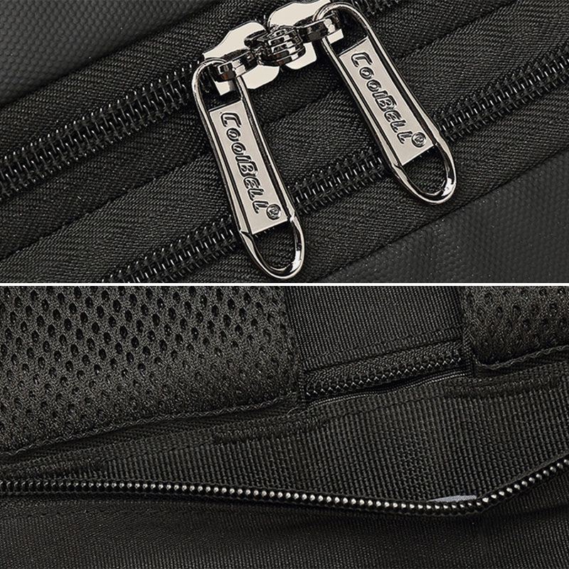 Mænd Oxford Usb-opladningsport Flere Rum Rygsæk Casual Vandtæt 15.6 Tommer Bærbar Taske Crossbody Skuldertasker