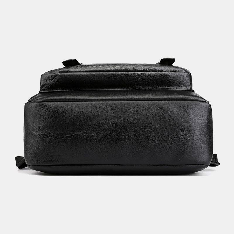 Mænd Pu Læder Multi-pocket Rygsæk Casual Travel Large Capacit Laptop Bag Skuldertaske