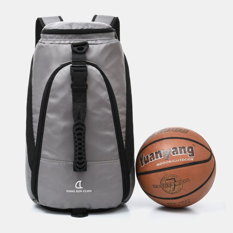 Unisex Nylon Vandtæt Slidfast Udendørs Brie Stor Kapacitet Basketball Opbevaringstaske Rejsetaske Gym Bag Rygsæk